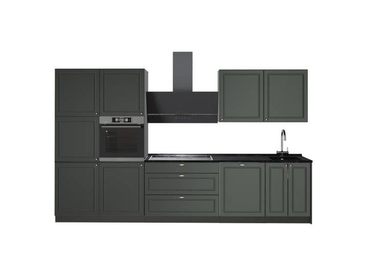 Cuisine Fame-Line 340cm sans PT Vert Or Campagne/Anthracite Vicco 64564