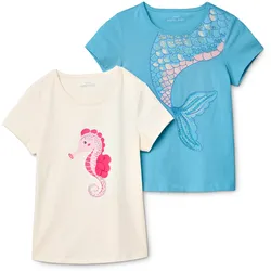 Tchibo - 2 Kinder-T-Shirts mit Applikation - Baby - Gr. 86/92 - blau