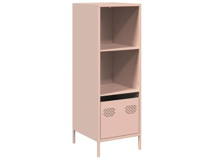 GHVBNMF Highboard Rosa 35x39x103,5 cm - Metall Schrank mit Schublade Schlanker Metallschrank in Rosa für Wohnzimmer, Schlafzimmer & Büro. Mit 2 Fächern & 1 Schublade für Ordnung.