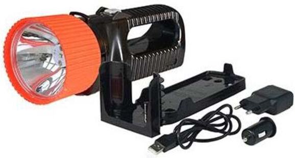 AccuLux Projecteur LED longue portée 230V/12-24V, noir/rouge 442181 (442181)