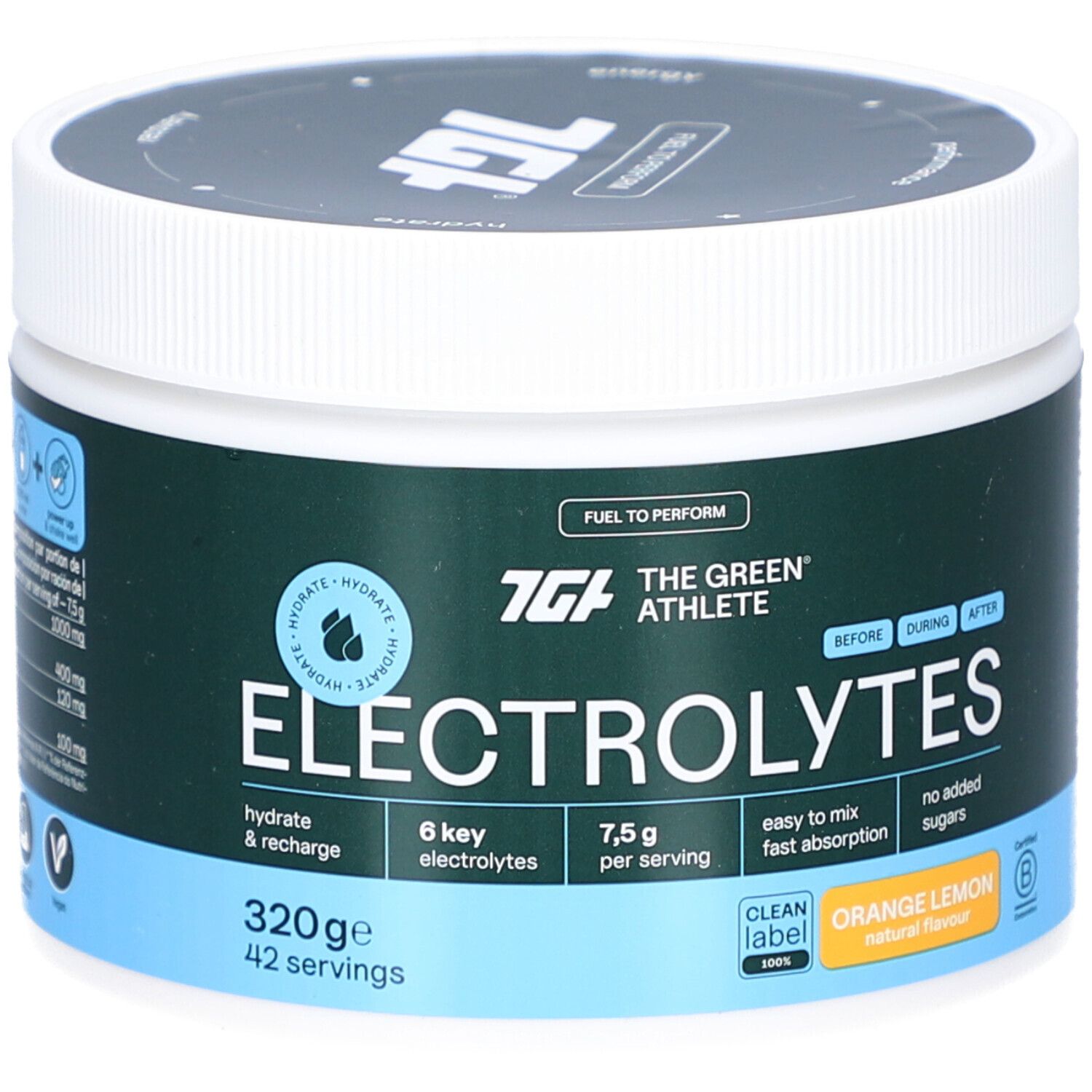 The Green Athlete Elektrolytes orange-lemon 320g 320 g Pulver