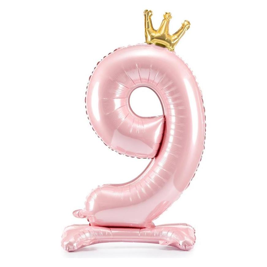 Partydeco Ballon Zahl 9 auf fuss - Rosa (1x) (20974017)