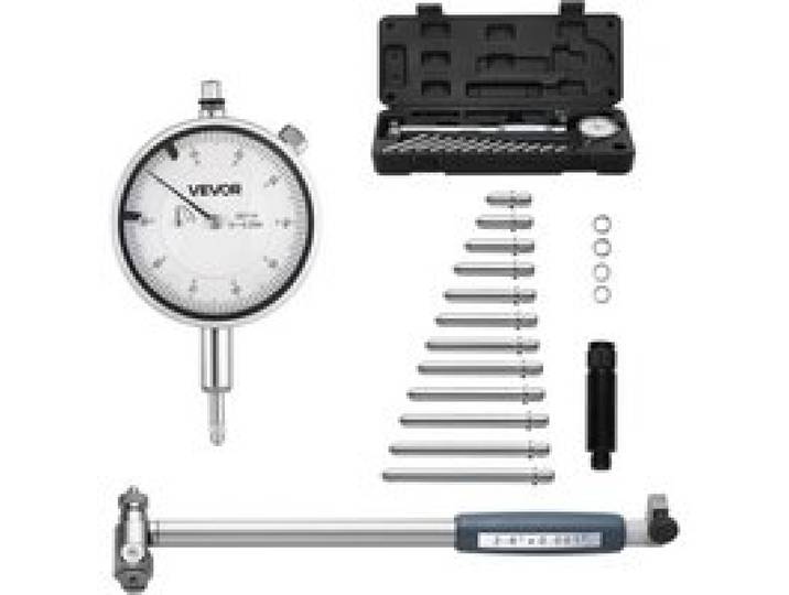VEVOR Innendurchmesser Messuhr Set, Messuhr mit 0,03 mm Genauigkeit, 0-6,35 mm Bohrungsmessgerät, Bohrungslehre mit Stange, Aufbewahrungskoffer, Ambosse für industrielle Bearbeitungsmessungen