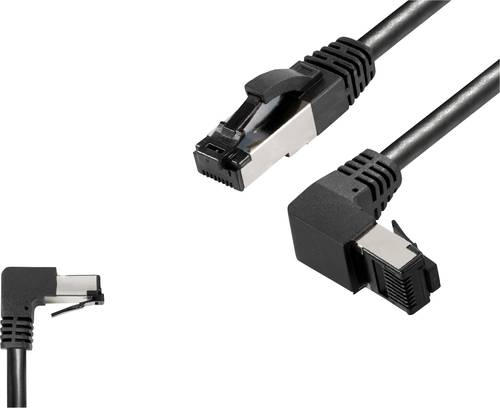BKL Electronic 144016 RJ45 Patchkabel CAT 8.1 S/FTP 0.5m Schwarz Halogenfrei