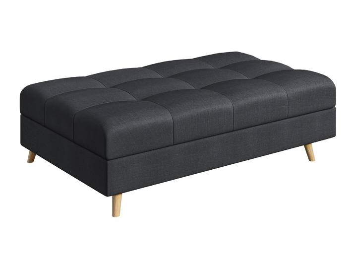 S-Style Möbel Charlotte - Fußhocker mit Holzfüßen im skandinavischen Stil - Anthrazit