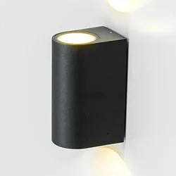 EVN Moderne Terrassenbeleuchtung LED Wandleuchte 2-flg  anthrazit IP54 warmweißes Licht