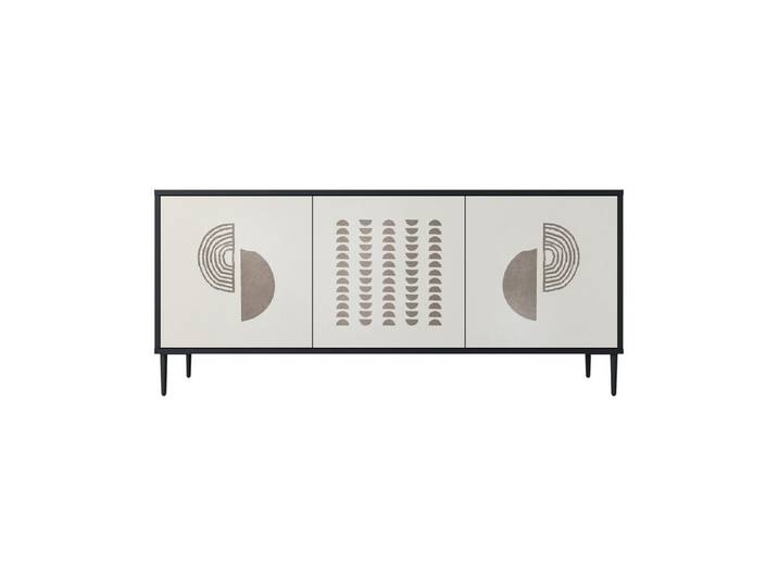 SPACEREBELS Kommode (3 Türen), Sideboard Komodenschrank Möbel für Wohnzimmer mit 2 Türen oder mit