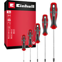 Schraubendreher-Set PZ, 5-teilig rot/schwarz, Ergonomische Zweikomponentengriffe