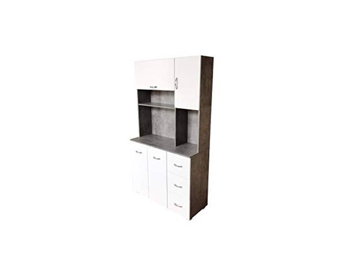 HTI living Küchenschrank Beton/Weiß Blanca Küchenbuffet