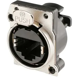 NEUTRIK® vergoldet, RJ45, PCB Horizontal, B-Flansch, 8-pol Einbaubuchse, vergoldete(r) Kontakt(e)