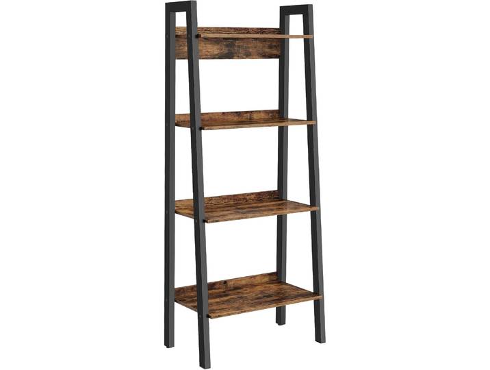 Bücherregal mit 4 Ebenen Industriestil Braun
