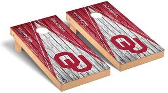 Skip's Garage Oklahoma Sooners 2x4 Pro Cornhole Boards - V3