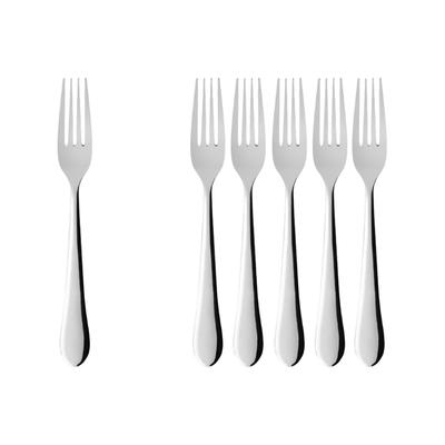 Tafelgabel VILLEROY & BOCH "Tafelgabel Oscar 200 mm 6er Set silber", silber, B:5mm, Essgabeln, Spülmaschinenfest