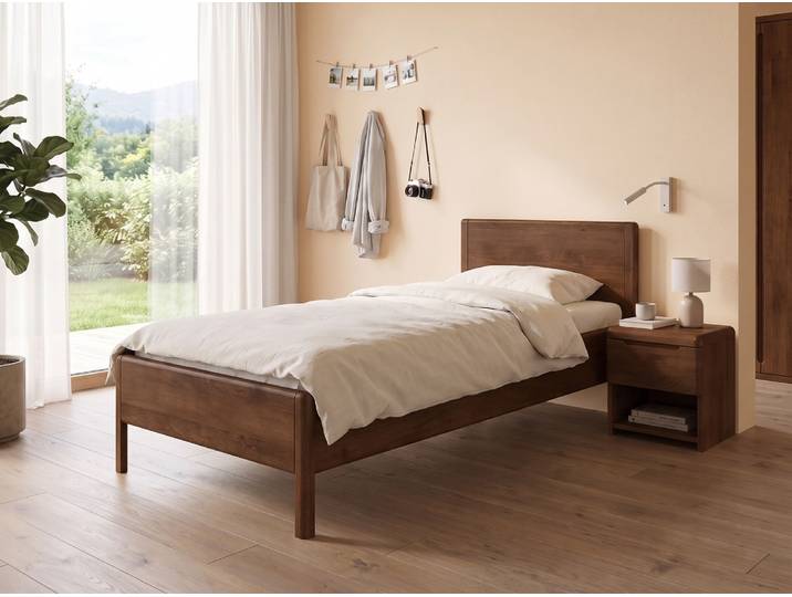 Kinder- und Jugendbett „Florentina“ Kernbuche Dunkel 80 x 190 cm Massivholz Buche Dunkel