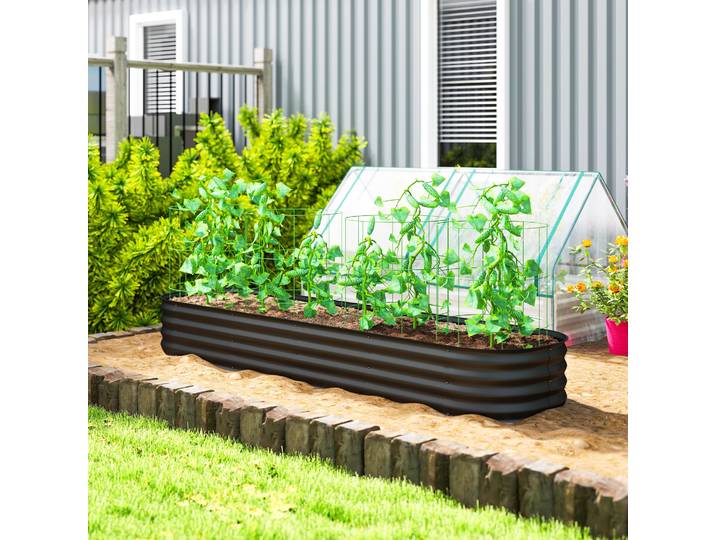 Outsunny Jardinière Acier 240x62x30cm Modulable