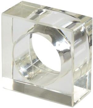 Saro Lifestyle Glass Napkin Rings With Square Design (Set of 4)