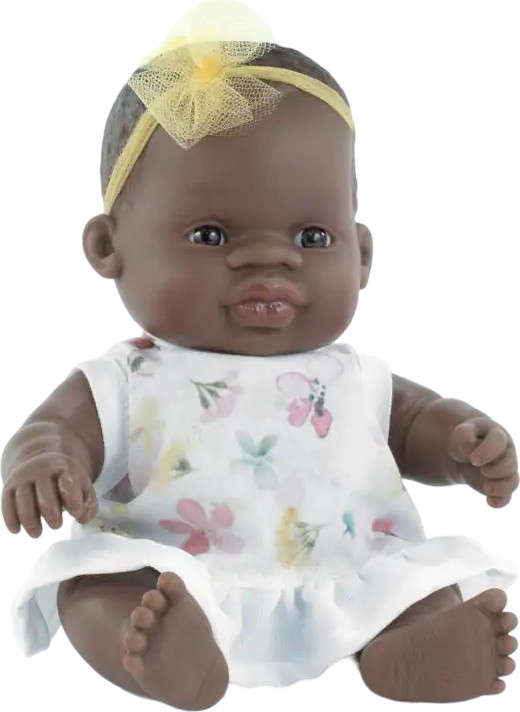 Miniland My Friends and Me Afrikaans popje voor baby's met jurk en geparfumeerd lichaam, 21 cm