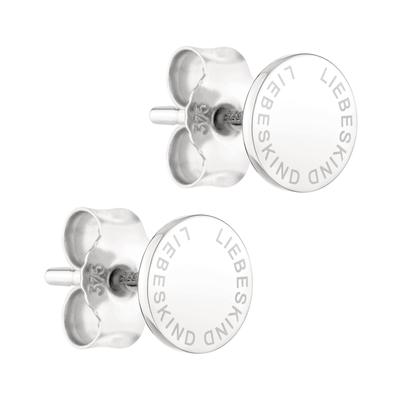 Paar Ohrstecker LIEBESKIND BERLIN "Schmuck Geschenk Gold 375 Ohrringe Gold Collection", weiß (weißgoldfarben), Ohrringe, Damen, 6mm, Gelbgold 375