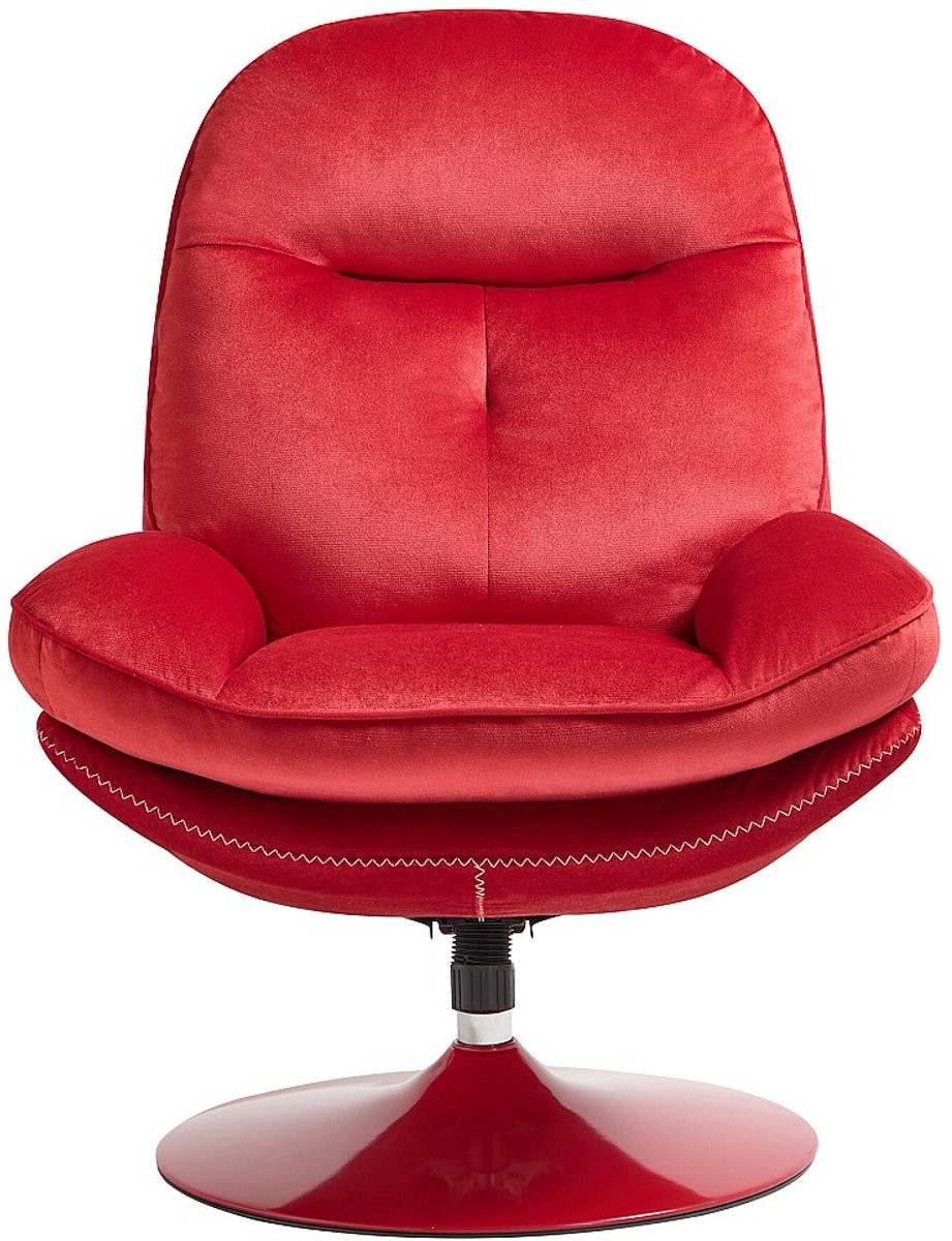 Vente-unique ILMACA Draaibare fauteuil in rode fluwelen stof