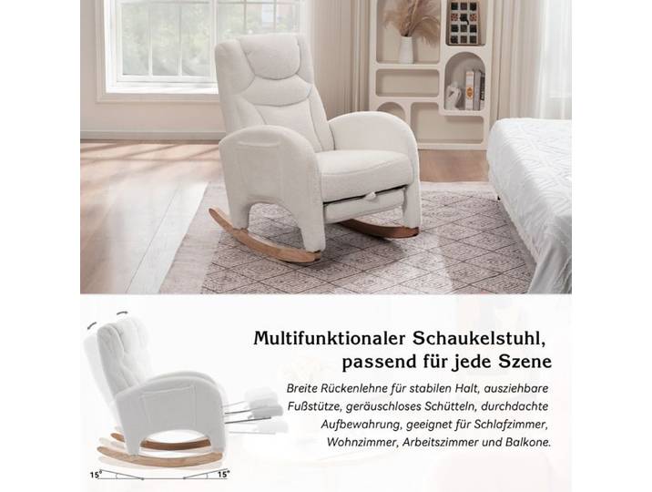 Feuille épaissie 052 Fauteuil à bascule fauteuil de relaxation fauteuil de salon avec accoudoirs fauteuil à bascule rembourré