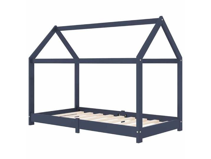 Soldes saison Cadre de lit d'enfant Gris Bois de pin massif 80x160 cm - Stabilité - résistance à l'humidité_FR95998
