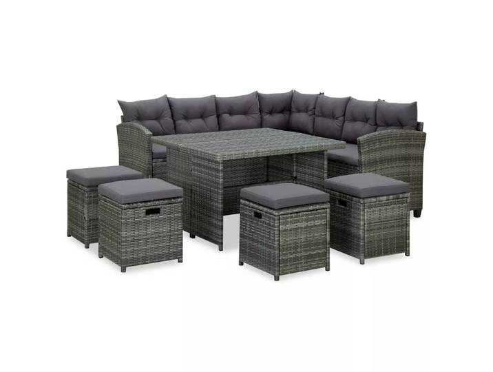 VidaXL - Garten-sofa-set poly-rattan, One Size, Grau