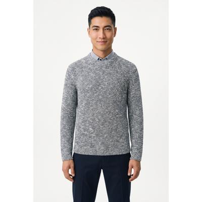 Strickpullover JOOP JEANS "Gadi", Herren, Gr. XL, grau (dunkelblau), Strick, Obermaterial: 90% Baumwolle, 10% Polyester, unifarben, regular fit normal, Rundhals, eingesetzt Rippstrickbündchen, Pullover Strickpullover, Regular fit mit Rundhalsausschnitt