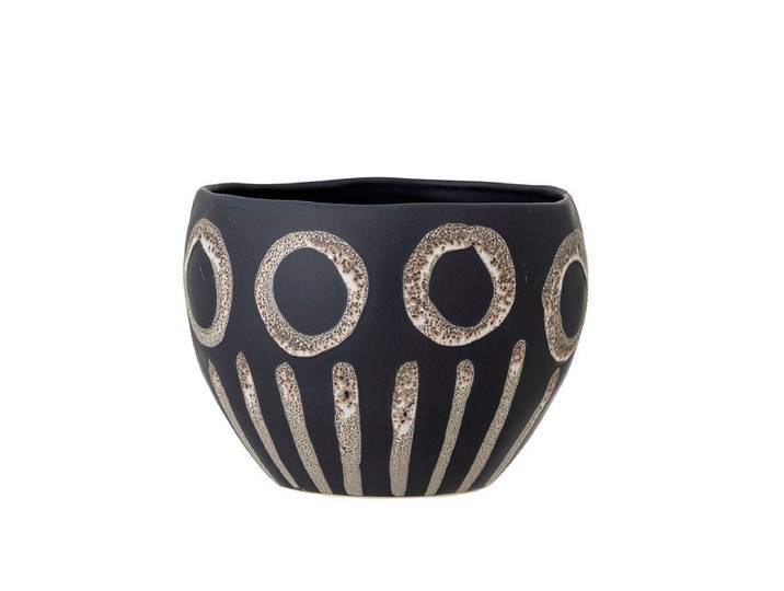 Blumentopf Ravenna – Grafisches Design in Schwarz - Schwarz - Luxusbetten24