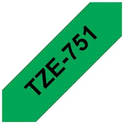 BROTHER TZe-751 schwarz auf grün 24mm