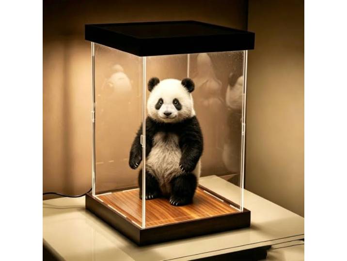 WLCGYD Acryl Vitrine Quadratische, Beleuchtete Acryl-Vitrine Mit 30 Mm Starkem Sockel Aus