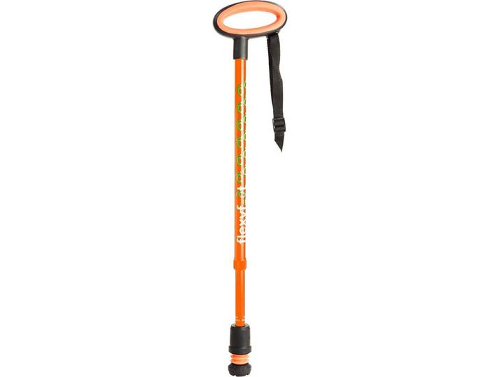Wandelstok met ovalen handvat - oranje