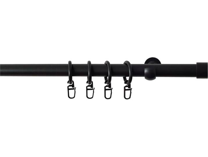Gardinenstange SN DECO GROUP Gardinenstange Kappe Gr. 1, schwarz, L:120cm, Kunststoff, Stahl, Gardinenstangen, Gardinenstange