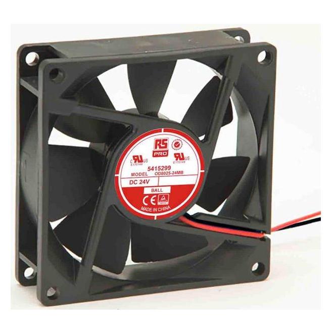 RS PRO Lüfter 80x80x25mm 24VDC 2,4W 56,1m³/h (80 mm) (5415299)