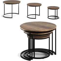 Vicco, Couchtisch + Beistelltisch, Couchtisch-Set Montreal, Holz, 55 x 55 cm 3 Teile (55 x 44.50 cm)