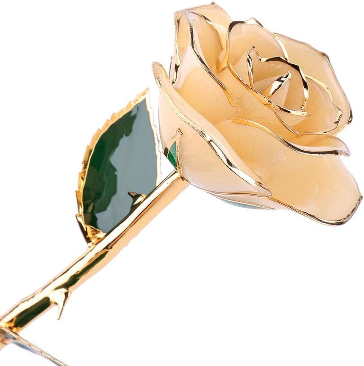 SnelShoppen 24K Gouden Rozenbloem Handgemaakt Ornament met Stand