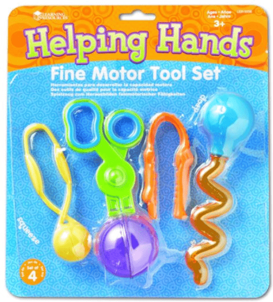 Learning Resources Helping Hands Fine Motor Tool Set for Ages 3 and Up - Develops Writing and Fine Motor Skills - 4 Tools Included