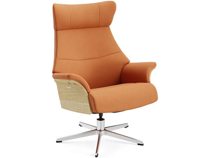 Conform Sessel Airness 26 orange Stoff, Eiche, Aluminium B 81 T 163 H 101 cm - Möbel Konfigurator: Traummöbel individuell zusammenstellen