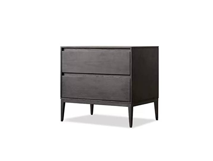 YCCHAH Bett mit Stauraum Nachttisch for den Innenbereich, geräucherte Farbe, moderner Schrank mit Zwei Schubladen, einfacher Wohnzimmer-Schlafzimmer-Quadrat-Seitenschrank Desktop