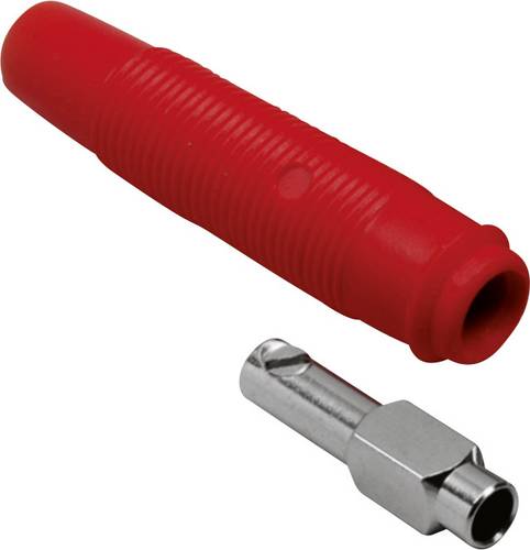 TRU Components Laborbuchse Kupplung, gerade Stift-Ø: 4mm Rot