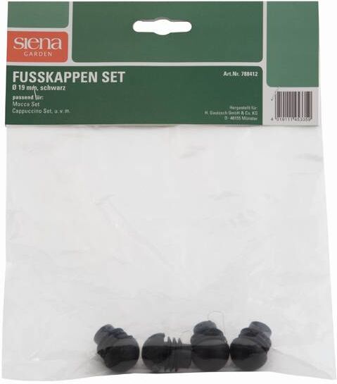 Sieger Fußkappenset 4er rund, schwarz
