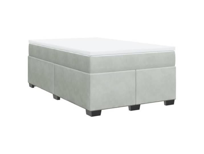 vidaXL Boxspringbett mit Matratze Hellgrau 120x200 cm Samt