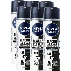Nivea Men, Deo, Deo Spray Invisible Multipack 6 x 150 ml (Spray, 150 ml)