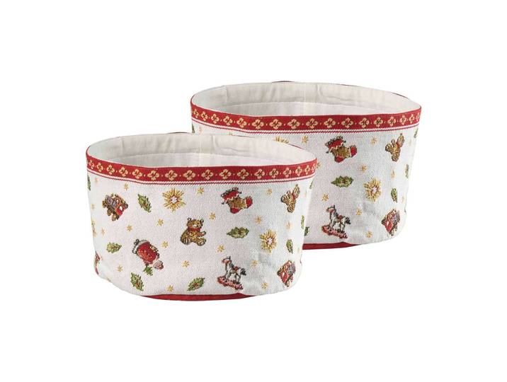 Brotkorb VILLEROY & BOCH Brotkorb Toy's Delight Gobelin ø 24 cm 2er Set bunt , bunt, L:24cm, Lebensmittelaufbewahrungsbehälter, Brotkorb