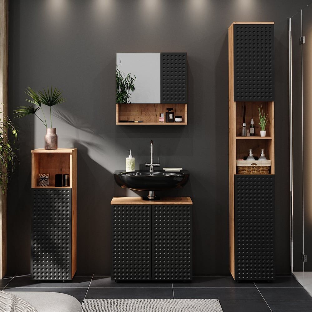 Vicco Armoire midisch, anthracite à pois 30 x 95cm Gris 30x95x30cm
