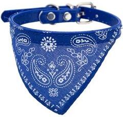 Inspired Living Pet Charm Adjustable Bandana Collar For Cats & Small Dogs blue