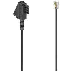 hama 00201149 Telefonkabel, TAE-F-Stecker - Modular-Stecker 6p4c, 15 m, Schwarz