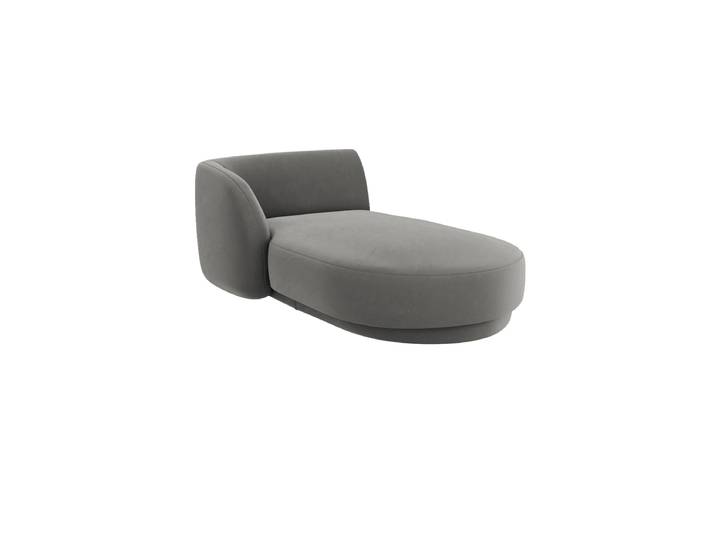 Modulare Design Chaiselongue „Miley“ Samt Hellgrau Chosen by Bloomingloft