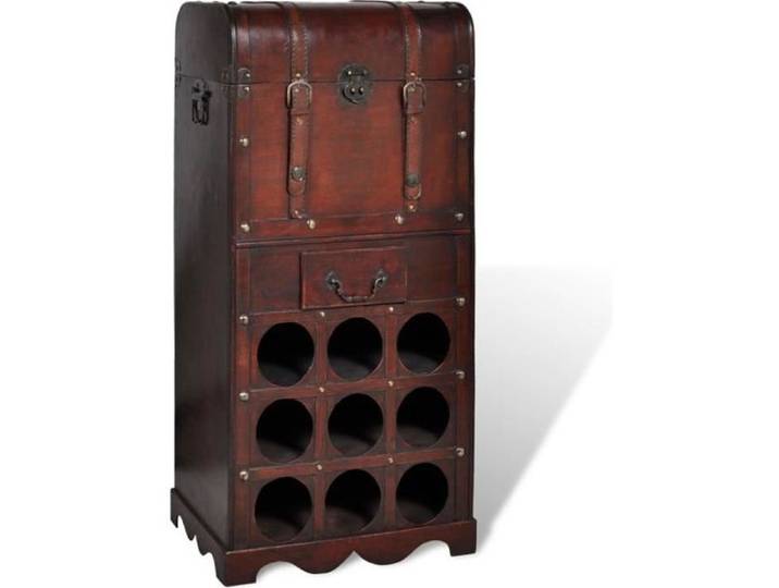 Casier à bouteilles avec rangement pour 9 bouteilles Bois