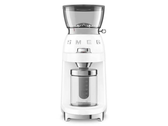 Smeg, Kaffeemühle CGF03WHEU, 15 Mahlgrade, 240-g-Kaffeebohnenbehälter, einstellbare Mahlmenge, mit Antistatik-System, 150 W, Weiß