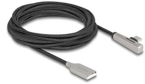 Delock USB-Kabel USB 2.0 USB-A Stecker, USB-C Stecker 3.00m Schwarz, Silber 80768